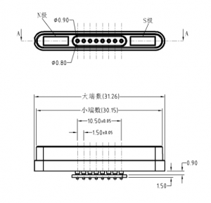 8Pin male and female magnetic electronic connectors