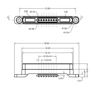 8Pin male and female magnetic electronic connectors