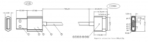 Male and female electrical electrical cable connectors