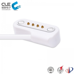 4 Pin male magnetic pogo pin cable connector