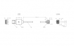 3Pin magnetic cable usb connector for vibrator