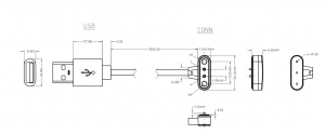 Magnetic wire connectors with 2 pin usb magnetic connector