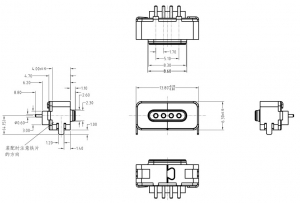 Custom magnetic pins 4 pin magnetic usb cable connector