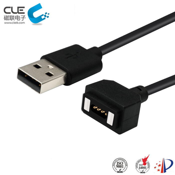 4 Pin power connector with usb magnetic charging