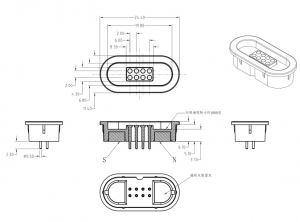 High quality electrical 8pin magnetic power connector