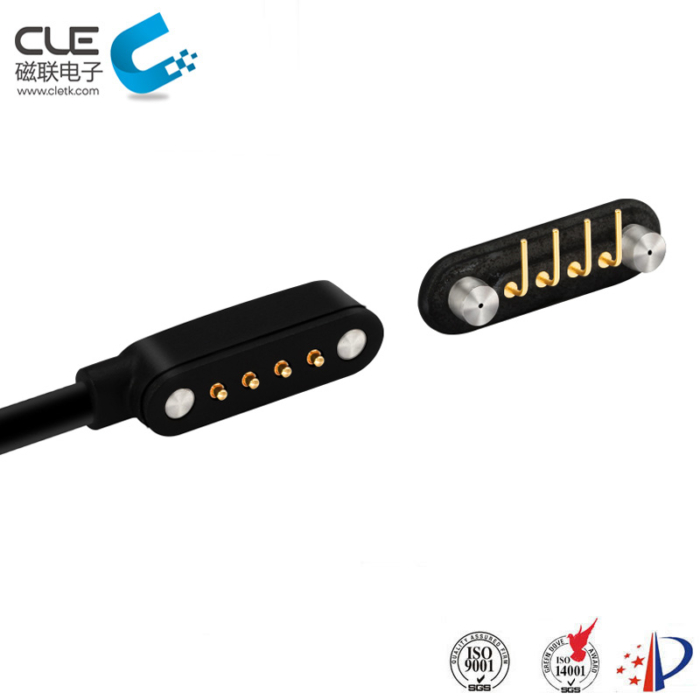 4 Pin male and female magnetic charging cable connector for smart wear