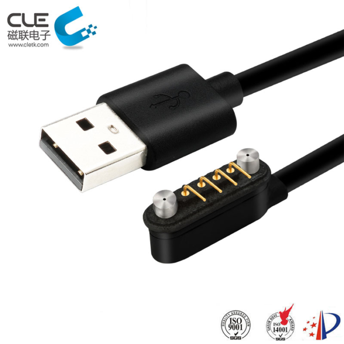4 Pin male and female magnetic charging cable connector for smart wear