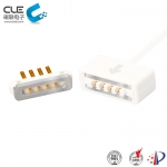 [CM-BP67811] High class white 4pin magnetic pogo pin connector manufacturer