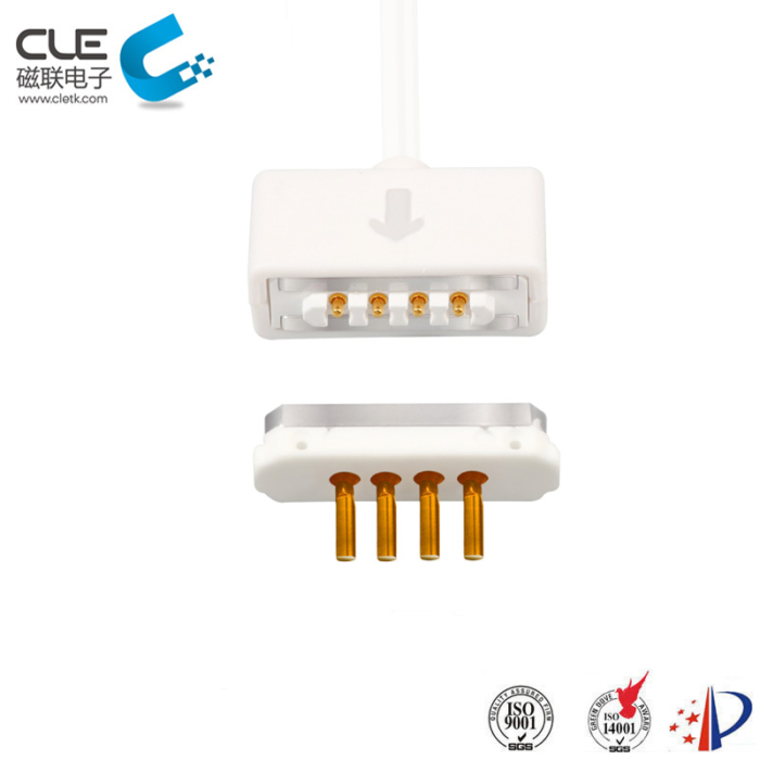 High class white 4pin magnetic pogo pin connector manufacturer