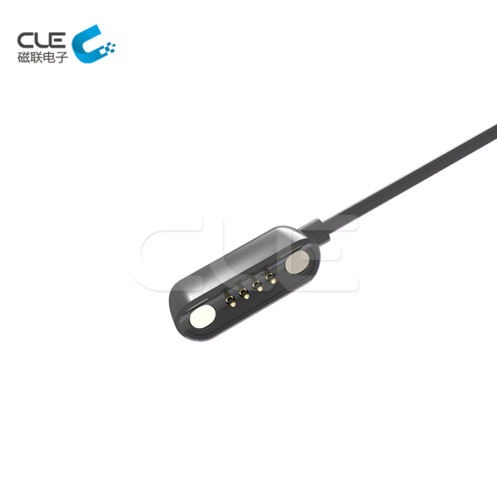 High class 4 pin pogo pin magnetic connector with cables