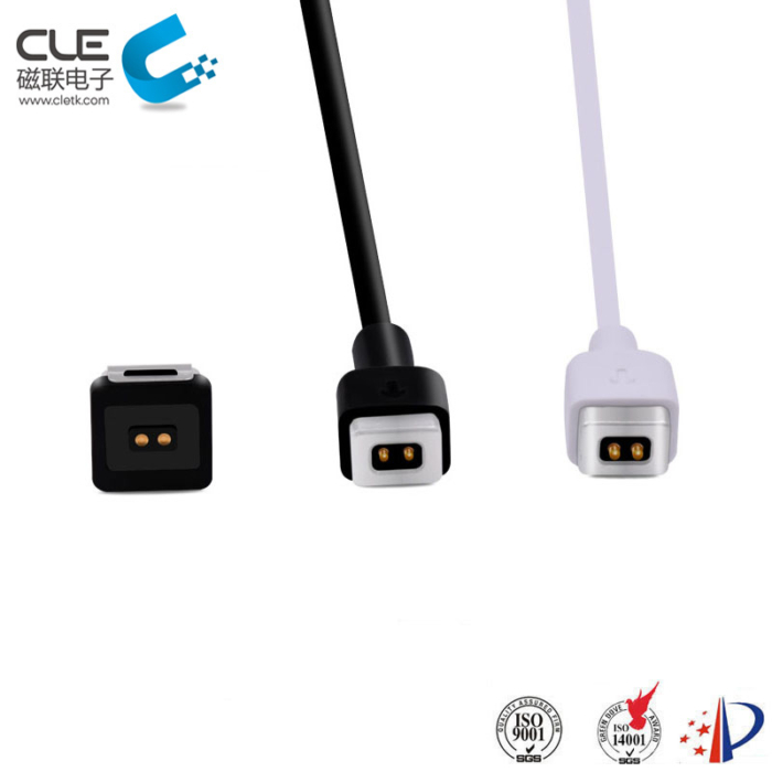 Male and female magnetic charging cable connector for LED