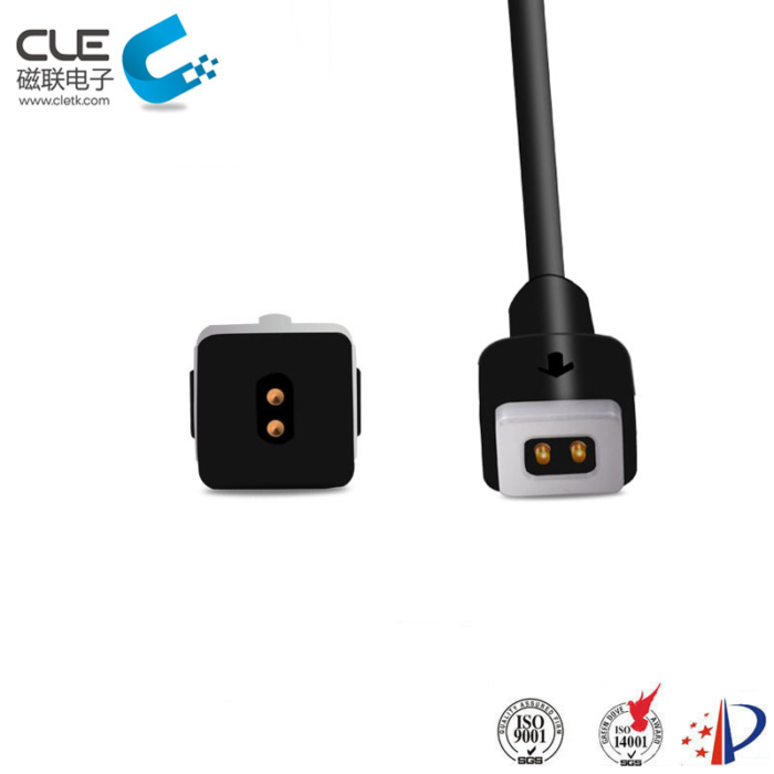 Male and female magnetic charging cable connector for LED