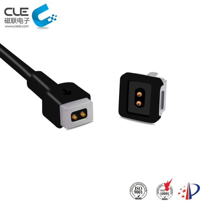 Male and female magnetic charging cable connector for LED