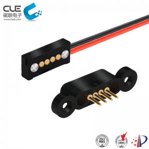 Male and female 4 pin custom charging magnetic connector for portable source