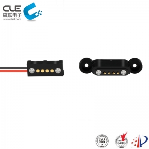 Male and female 4 pin custom charging magnetic connector for portable source