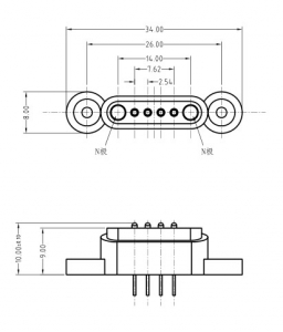 Male and female 4 pin custom charging magnetic connector for portable source