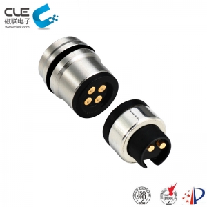 Male and female magnetic pogo connector for bluetooth earphone