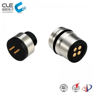 Male and female magnetic pogo connector for bluetooth earphone