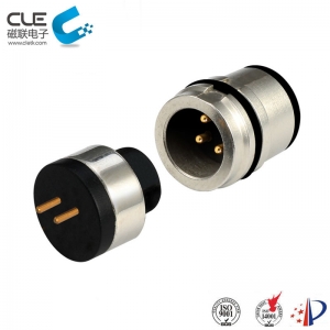 Male and female magnetic pogo connector for bluetooth earphone