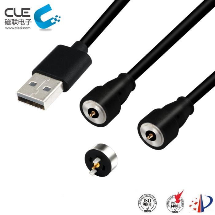 Custom male and female magnetic usb cable for smart shoes