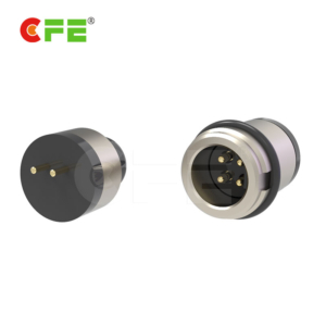 Male and female magnetic pogo connector for bluetooth earphone