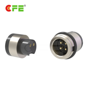 Male and female magnetic pogo connector for bluetooth earphone