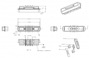 Magnetic electrical connector usb charging for medical equipment